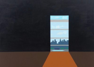The Nu Building 1, 2018, tecnica mista su tela, 120x80 cm